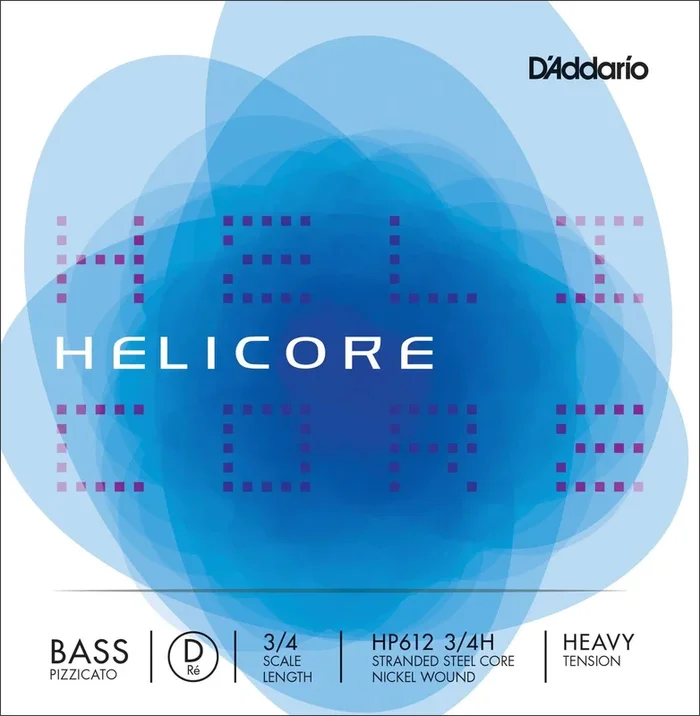 D’Addario Helicore Pizzicato Bass Single D String, 3/4 Scale, Heavy Tension