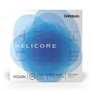 D’Addario Helicore Violin String Set – Stranded Steel Core – 4/4 Scale Medium Tension