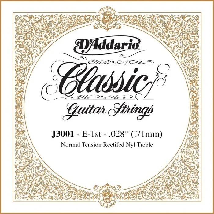 D’Addario J3001 Rectified Classical Guitar Single String, Normal Tension, First String