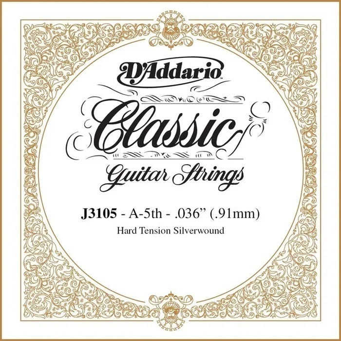 D’Addario J3105 Rectified Classical Guitar Single String, Hard Tension, Fifth String