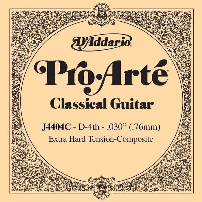 D’Addario J4404C Pro-Arte Composite Classical Guitar Single String, Extra-Hard Tension, Fourth String