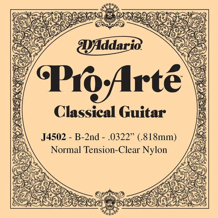 D’Addario J4502 Pro-Arte Nylon Classical Guitar Single String Normal Tension, Second String