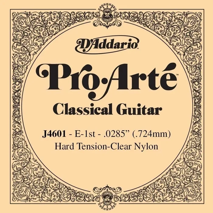 D’Addario J4601 Pro-Arte Nylon Classical Guitar Single String, Hard Tension, First String