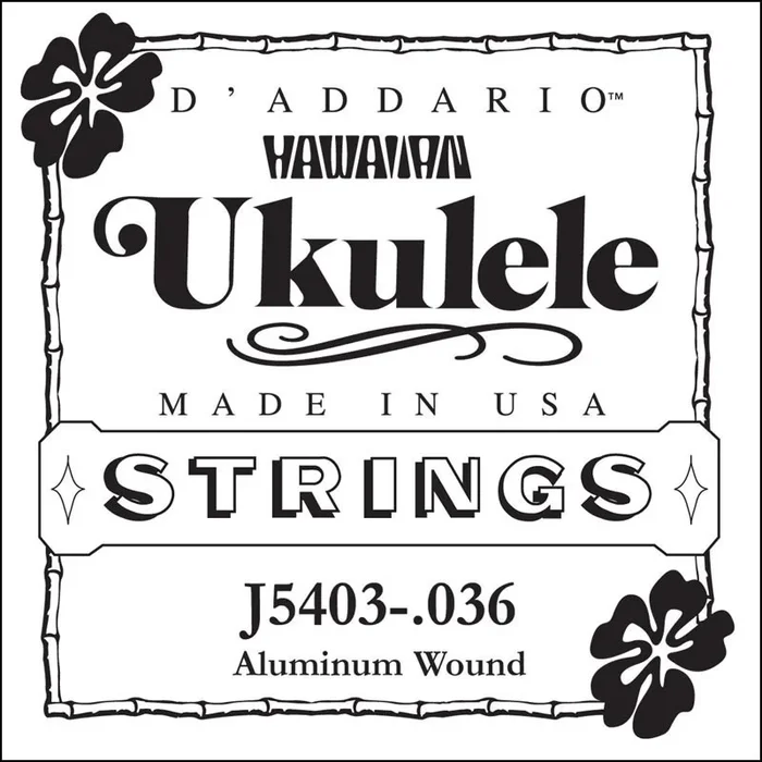 D’Addario J5403 Aluminum Wound Tenor Ukulele Single String, Third String, .036