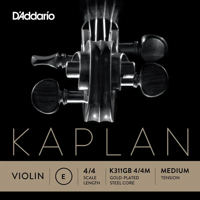 D’Addario Kaplan Gold-Plated Ball End Violin Single E String, 4/4 Scale, Medium Tension