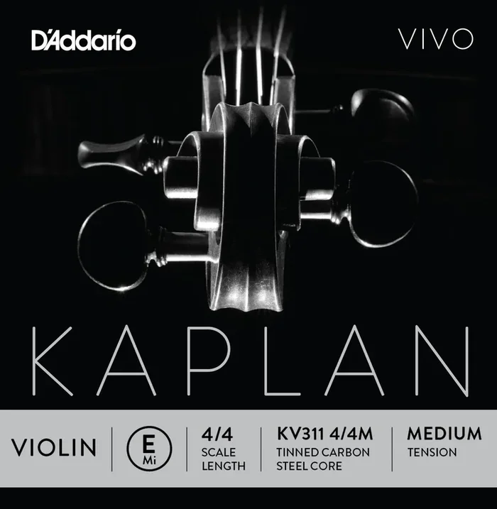 D’Addario Kaplan Vivo Violin E String, 4/4 Scale, Medium Tension