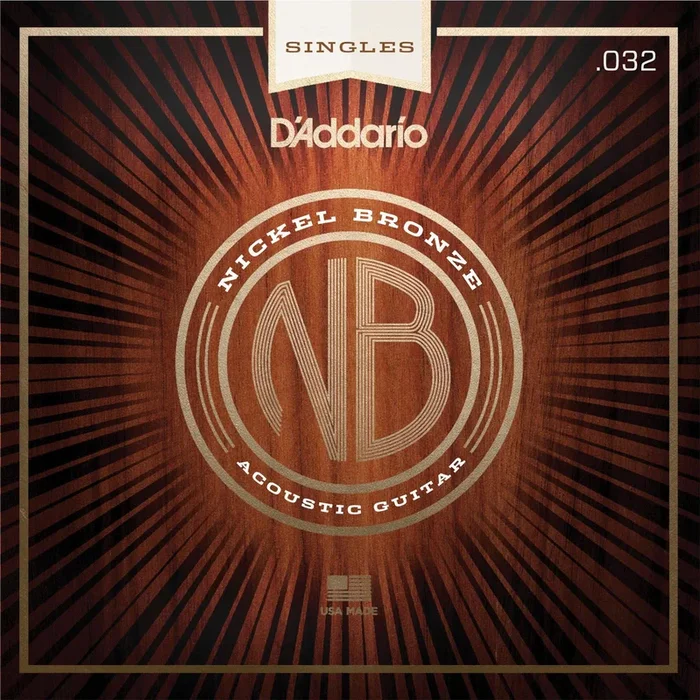 D’Addario NB032 Nickel Bronze Wound Acoustic Guitar Single String, .032