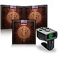 D’Addario NB1152 Nickel Bronze Custom Light Acoustic Strings 3-Pack with FREE NS Micro Headstock Tuner Standard
