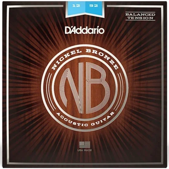 D’Addario NB1252 Nickel Bronze Balanced Tension Light Set (12-52)
