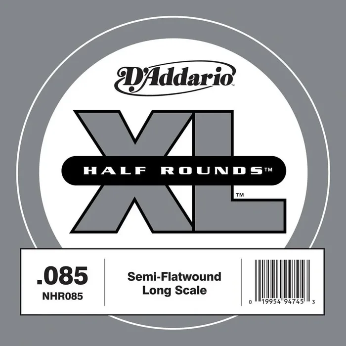 D’Addario NHR085 Half Round Bass Guitar Single String, Long Scale, .085