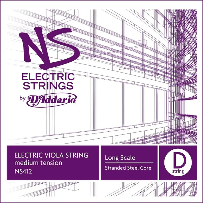 D’Addario NS Electric Viola Single D String, Long Scale, Medium Tension