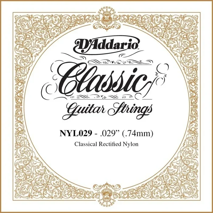 D’Addario NYL029 Rectified Nylon Classical Guitar Single String ,.029