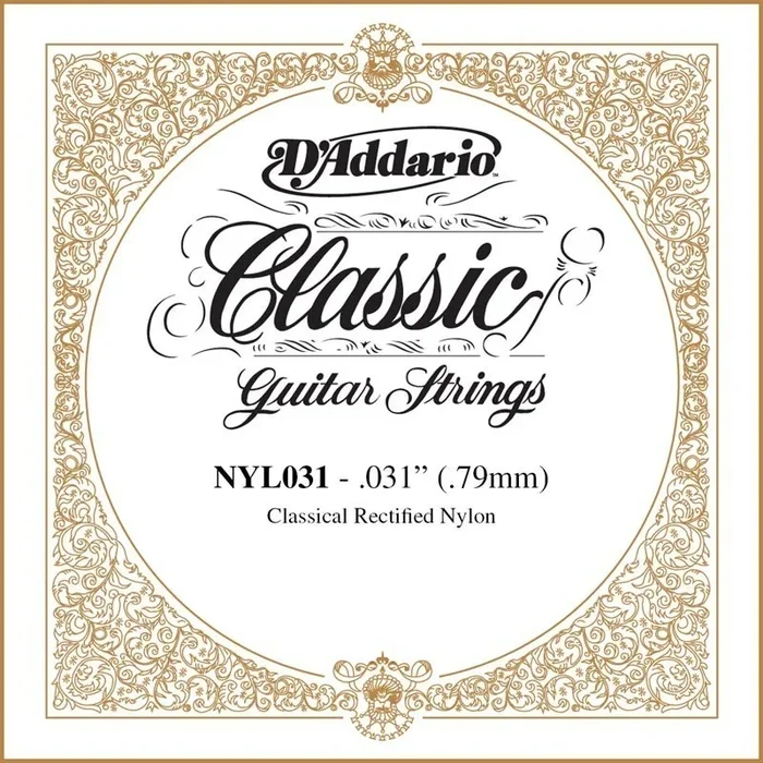 D’Addario NYL031 Rectified Nylon Classical Guitar Single String ,.031