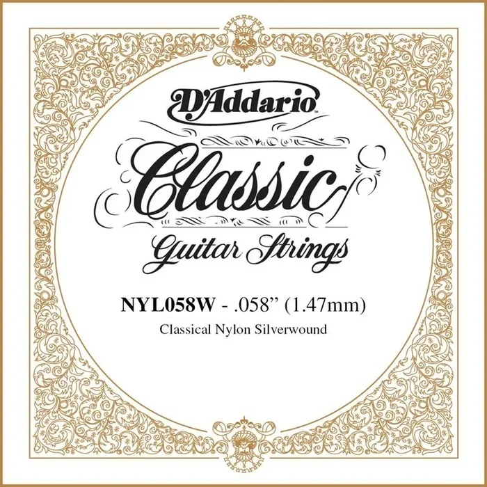 D’Addario NYL058W Silver-plated Copper Classical Single String, .058