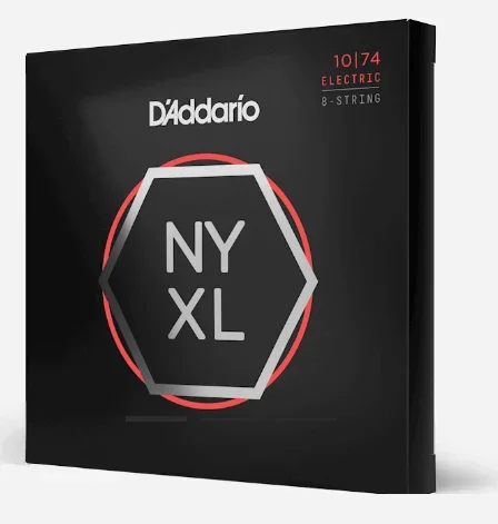 D’Addario NYXL1074 Nickel Wound 8-String Electric Guitar Strings Light Top /Heav…