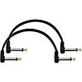 D’Addario Offset Right Angle to Right Angle Flat Patch Cables 2-Pack 6 in. Black