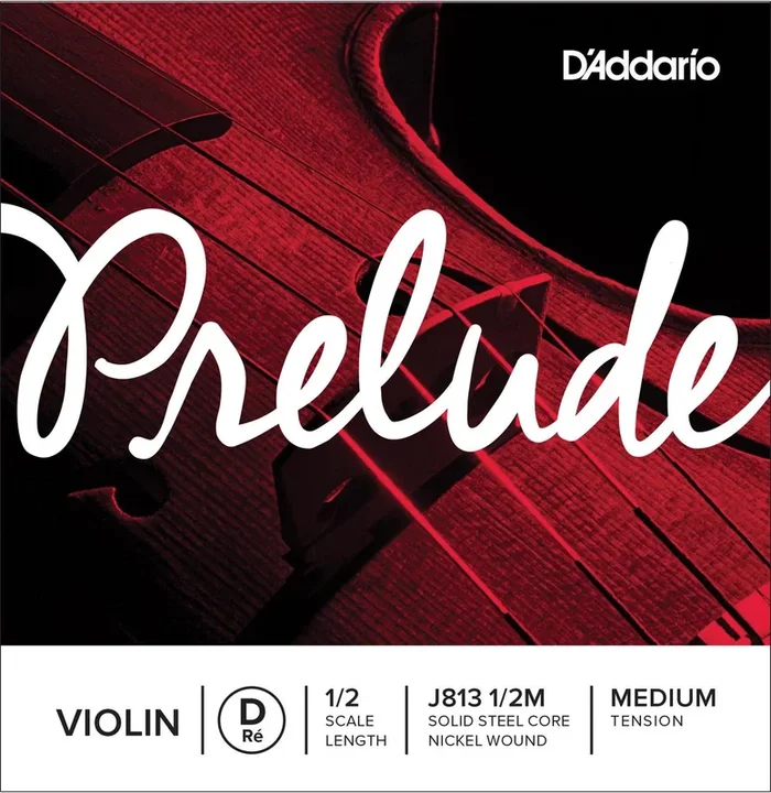D’Addario Prelude Violin Single D String, 1/2 Scale, Medium Tension