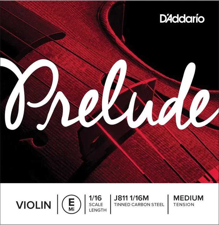 D’Addario Prelude Violin Single E String, 1/16 Scale, Medium Tension