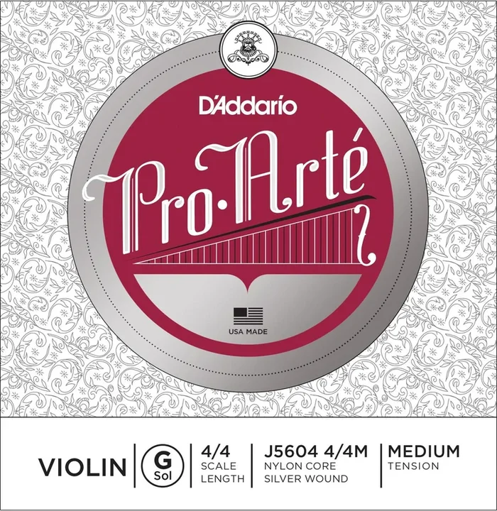 D’Addario Pro-Arte Violin Single G String, 4/4 Scale, Medium Tension