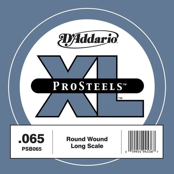 D’Addario PSB065 ProSteels Bass Guitar Single String, Long Scale, .065