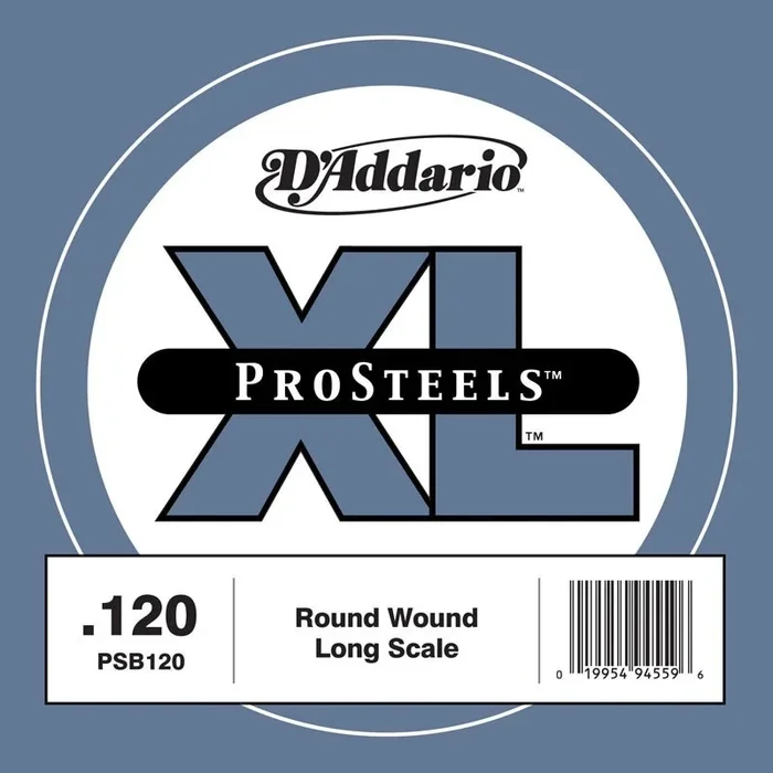 D’Addario PSB120 ProSteels Bass Guitar Single String, Long Scale, .120