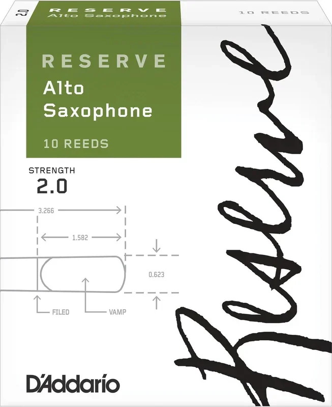 D’Addario Reserve Alto Saxophone Reeds, Strength 2.0, 10-pack