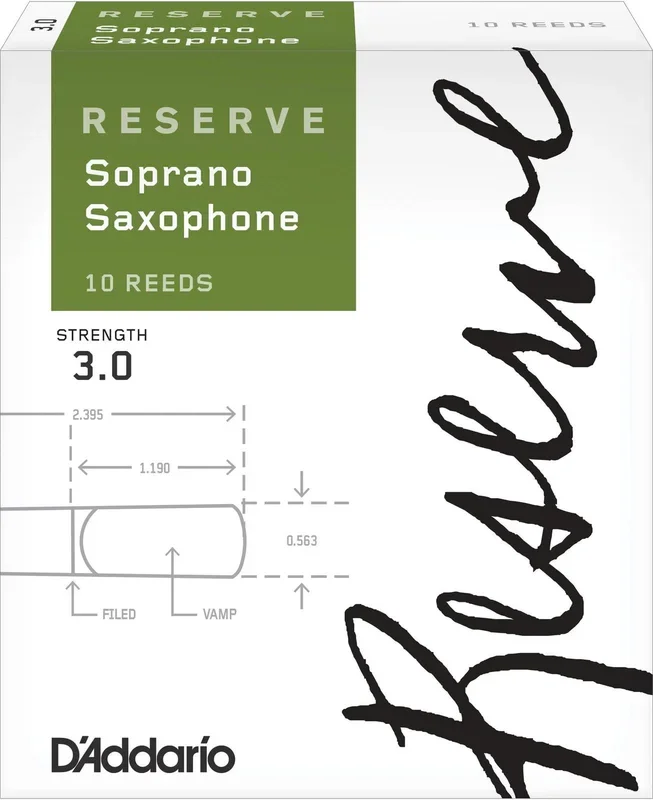 D’Addario Reserve Soprano Saxophone Reeds, Strength 3.0, 10-pack