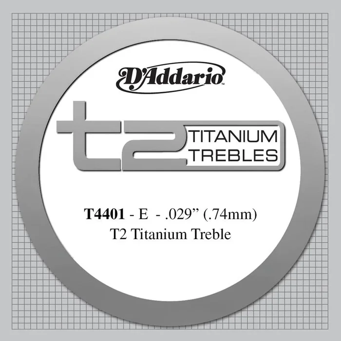 D’Addario T2 Titanium Treble Classical Guitar Single String, Extra-Hard Tension, First String