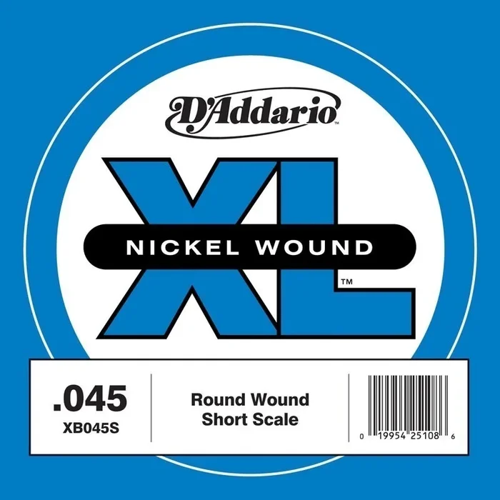 D’Addario XB040S Nickel Wound Bass Guitar Single String, Long Scale, .045