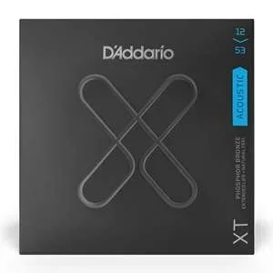 D’Addario XT Phosphor Bronze Coated Acoustic Guitar Strings – Light (12-53)