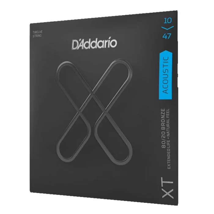 D’Addario XTABR1047-12 Acoustic Guitar Strings 12-Str XT 80/20 Bronze 10-47 Light