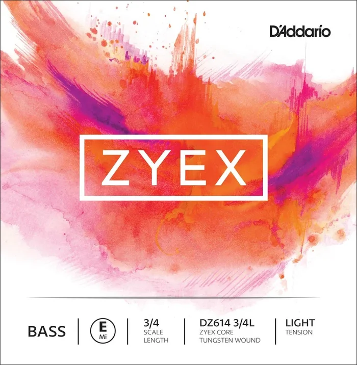 D’Addario Zyex Bass Single E String, 3/4 Scale, Light Tension