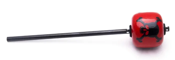 DANMAR R/T 69 KICK BEATER- Red Wood Ball Black Shaft – Black Skull____ (Long 11.00)