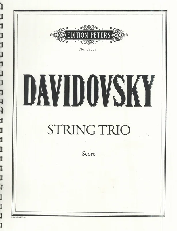 Davidovsky: String Trio