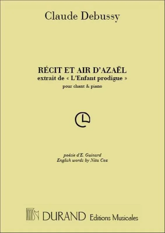 Debussy – Recit Et Air Dazeal Baritone/Piano (Softcover Book)