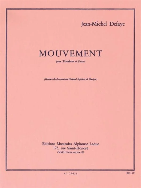 Defaye – Mouvement For Trombone/Piano