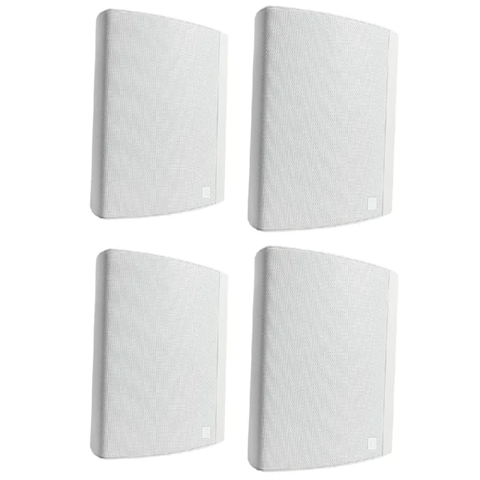 Definitive Technology Dymension AW-650 All-Weather Outdoor Speaker Bundle (White, Pair) – 6.5″ Two-Way Surface Mount Speakers, IP66 Weatherproof (4 Speaker Bundle)
