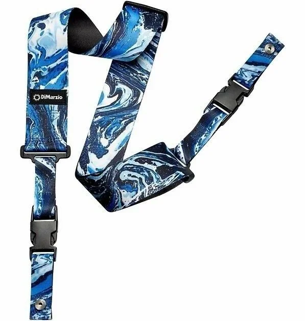 DiMarzio 2 Inch Steve Vai Nylon Clip Lock Guitar Strap – Blue Universe *NEW*