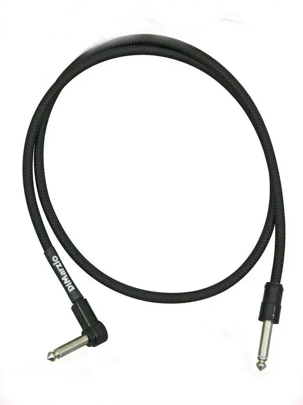 DiMarzio 36Inch Patch Cable Right Angle To Straight Black Switchcraft End