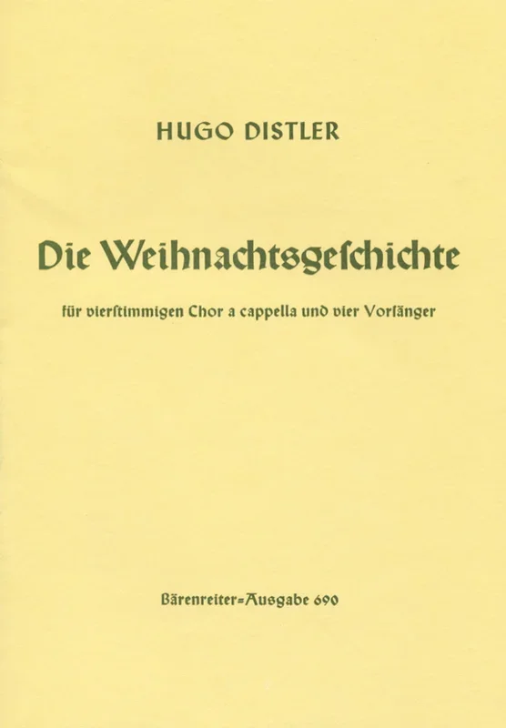 Distler: Die Weihnachtsgeschichte – Vocal Score