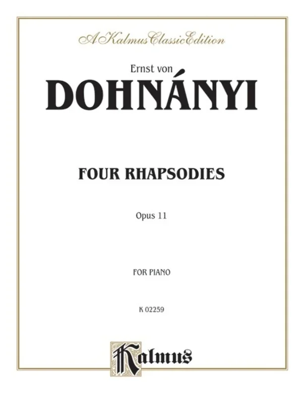 Dohnanyi – 4 Rhapsodies Op 11 For Piano