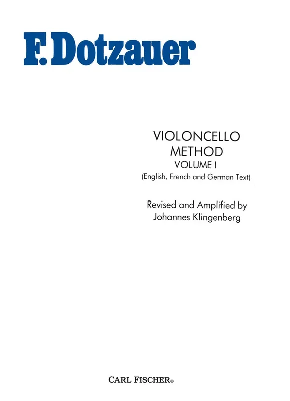 Dotzauer: Cello Method – Volume 1