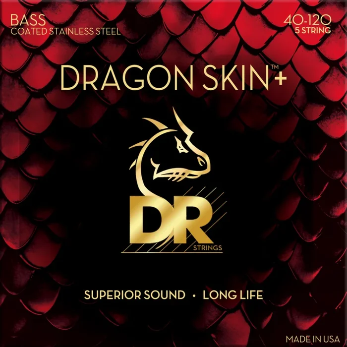 DR Dragon Skin+ Stainless Steel Bass Strings 40-120