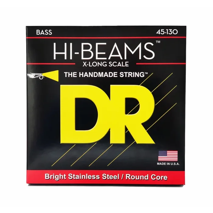 DR Hi-Beam Stainless Steel 5-String Bass Strings 45-130 Medium to Heavy Long Scale
