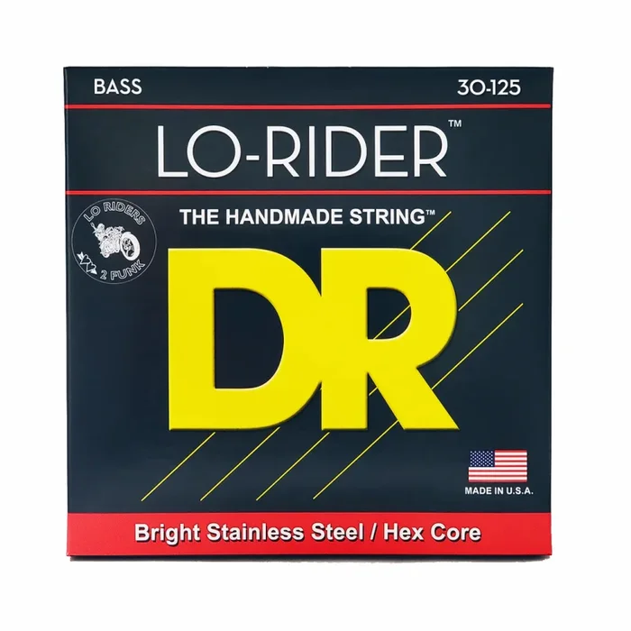 DR Lo-Rider Stainless Steel Bass Strings 6-String Medium 30-125