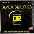DR Strings Black Beauties Light Acoustic Guitar Strings Standard