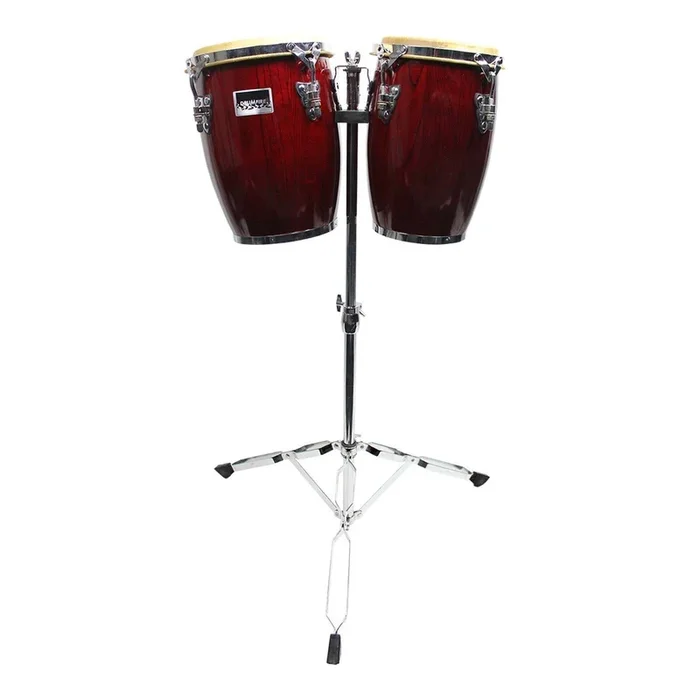 Drumfire 8″ and 9″ Conguitas with Stand (Wine Red)