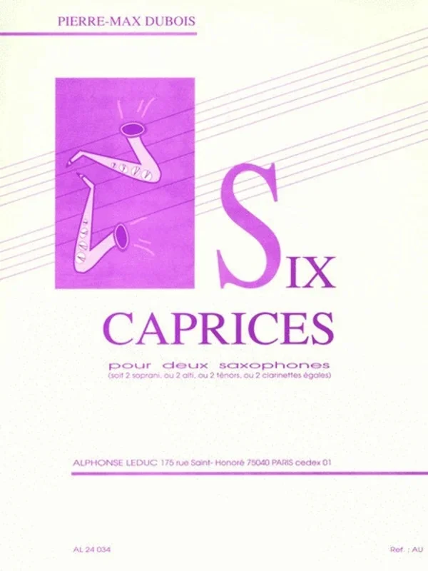 Dubois – 6 Caprices For Two Saxophones (Softcover Book)