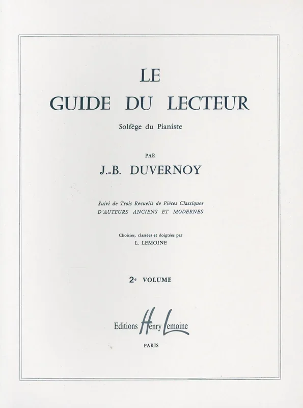 Duvernoy: Le Guide de lecteur, Op. 281 – Volume 2 (64 pièces)