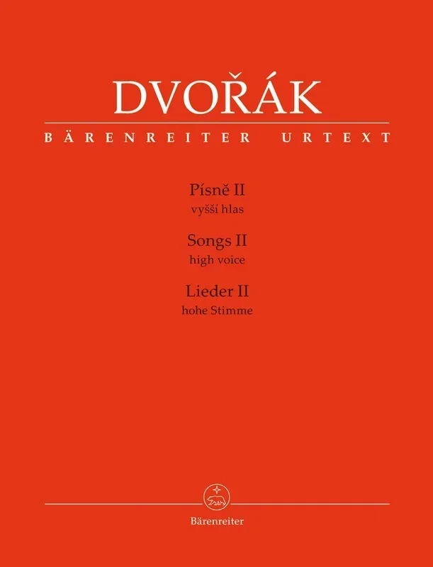 Dvorak – Songs Ii For High Voice/Piano (Softcover Book) Urtext Edition Book